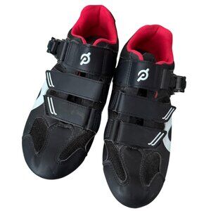 Black and White Peloton Cycling Clip In Shoes with Cleats - Size 39 / Women 8